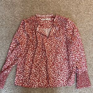 Marie Oliver Red and White Patterned Blouse